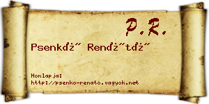 Psenkó Renátó névjegykártya